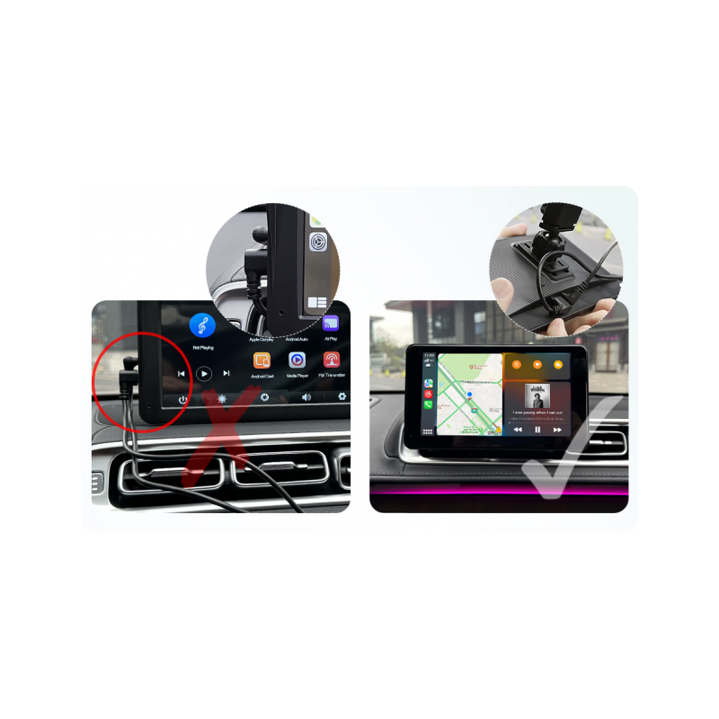 Schermo per auto con Carplay e Android Auto wireless