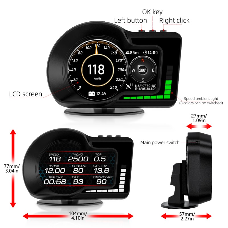 Computer di bordo / a Schermo universale OBD Premium